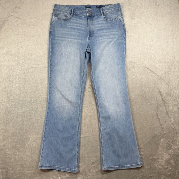 J. Jill Denim Jeans Women’s 12 Blue Cotton Barely Flare Modern Light Wash - Picture 1 of 12